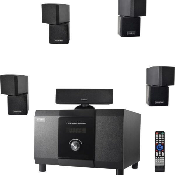 5.1 Channel Home Theater System with 10" Subwoofer, Bluetooth,5 Speakers, Remote, Radio