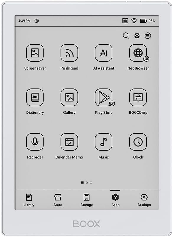 BOOX 6" Go 6 E-Paper E-Reader with front light, 330 PPI Display, 2GB RAM + 32GB ROM, Android