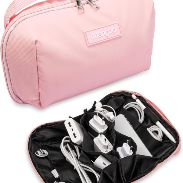 iMangoo Tech Organizer Travel Case 150° Open Large Storage Pouch Purse for Women