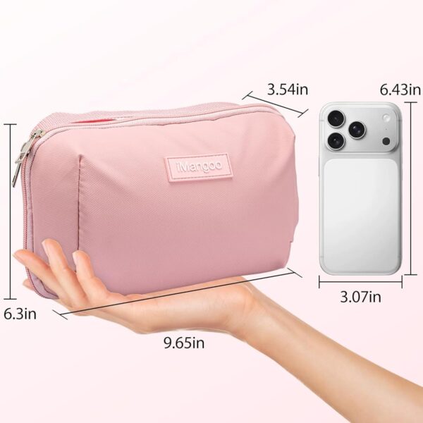 Second image of iMangoo Tech Organizer Travel Case 150° Open Large Storage Pouch Purse for Women