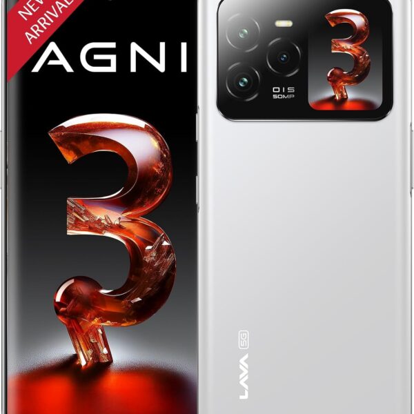 Lava Agni 3 5G (Pristine Glass, 8GB + 256GB) | India's First Dual AMOLED | Dimensity 7300X | 50MP Triple AI Camera | 66W Fast Charge, 5000mAh Battery | Clean User Interface | Free