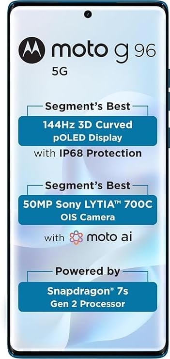 Second image of Motorola G96 5G (Dresden Blue, 8GB RAM, 128GB Storage)