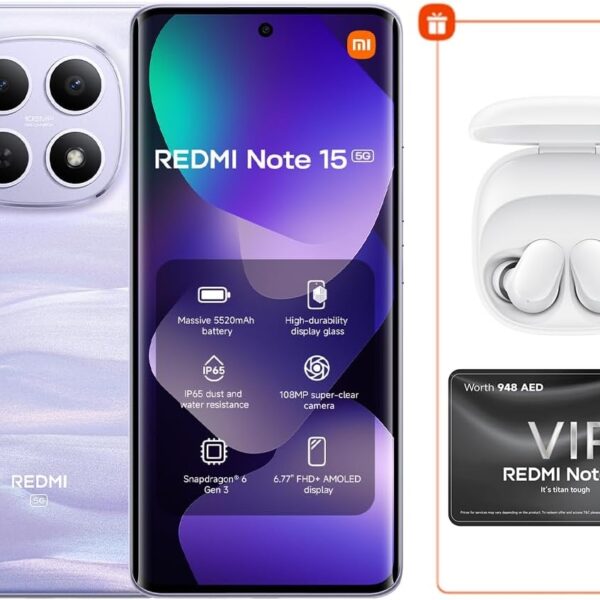 REDMI Note 15 5G Mist Purple 8G RAM 256G ROM with adaptor (UK Plug Version)