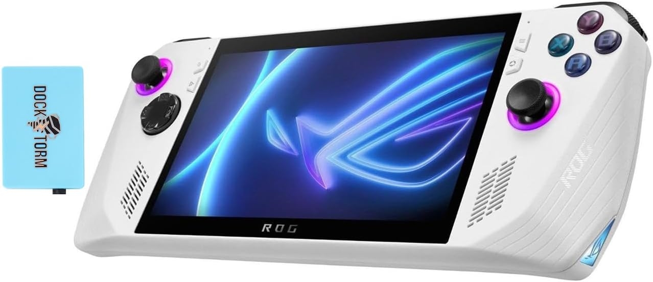 Second image of ASUS ROG Ally Gaming Console, 7" (1920x1080) 120Hz Touch Full HD Display (AMD Ryzen Z1 Extreme 8-Core, 16GB LPDDR5X 6400MHz RAM, 512GB SSD, AMD Radeon, Fingerprint Reader, Win11Home) w/ Dockztorm Hub